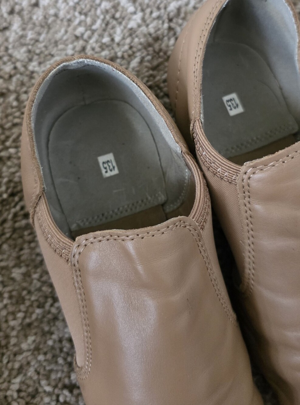 Jazz Neutral Tan Slip-On Leather Dance Shoes - Picture 5 of 5